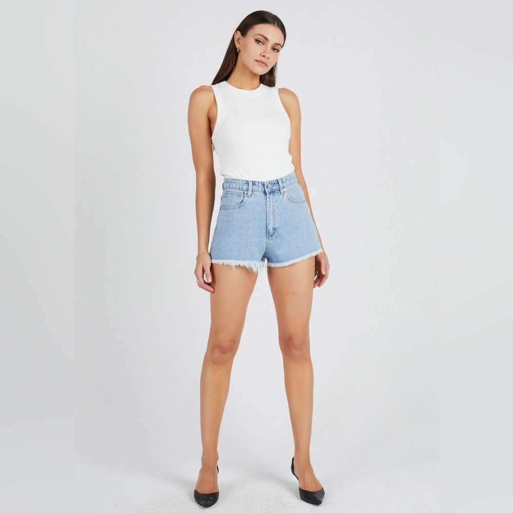 Abrand High Waist Relaxed Denim Short